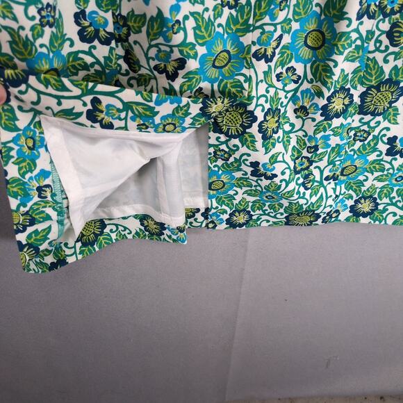 Brooks Brothers 346 Floral Print Shift Dress Women's 6 Blue Green Midi Preppy - Picture 4 of 6